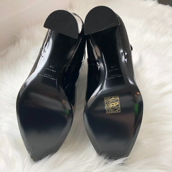 Saint Laurent Black Patent Soixante Vernice Grupy Boots Size 39 - Picture 9 of 12